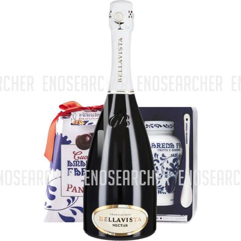 Immagine spumante Callmewine, Franciacorta DOCG Pandoro, Scatola Amarena Fabbri e Franciacorta {Nectar} Bellavista demi sec
